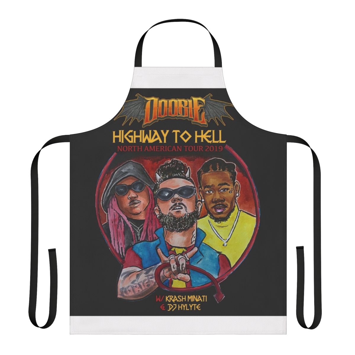 Cannabis-themed apron with "doobie" design