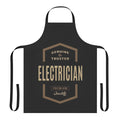 Electrician wearing a high-quality apron with multiple pockets for tools and materials.