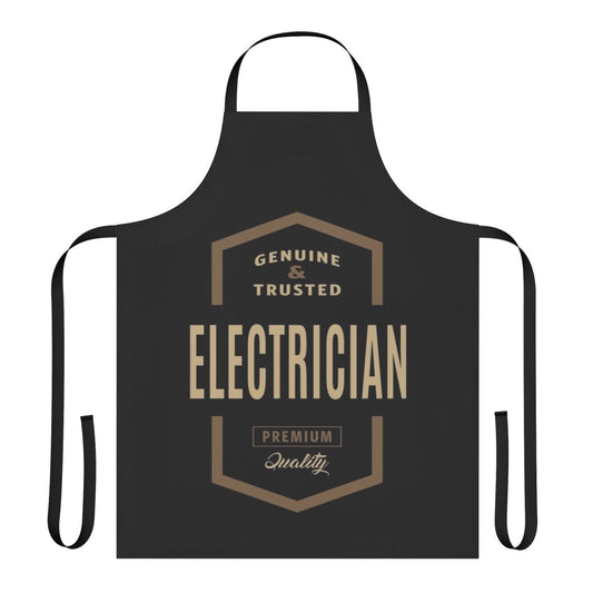 Electrician wearing a high-quality apron with multiple pockets for tools and materials.