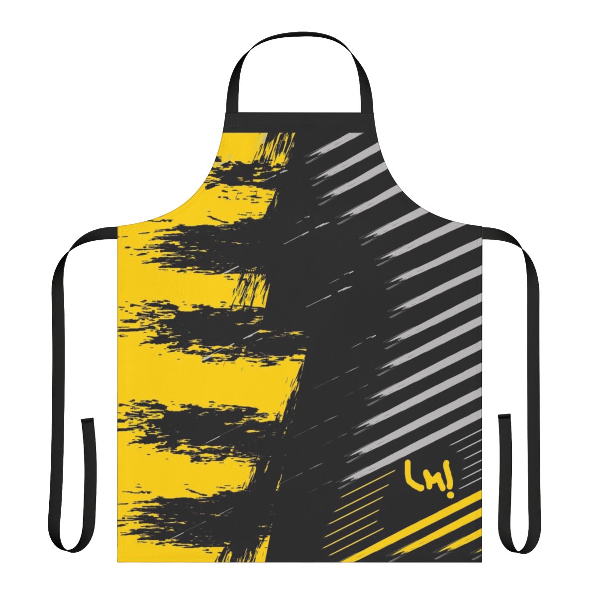High-quality gold apron with Orky design, perfect for kitchen use