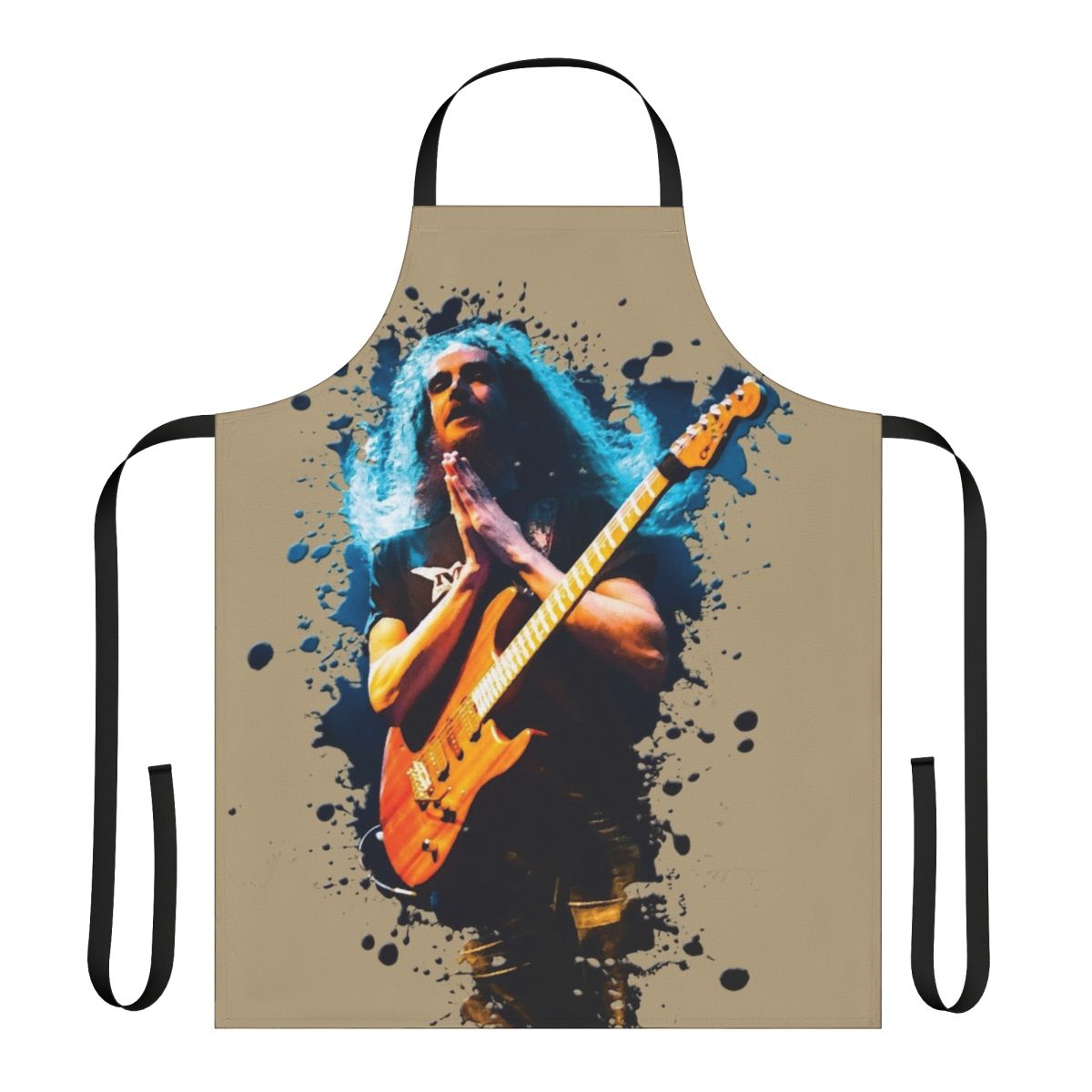 Guthrie Govan-inspired paint apron for electric guitar players and music artists