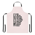 Black text premium apron with Money Heist professor design