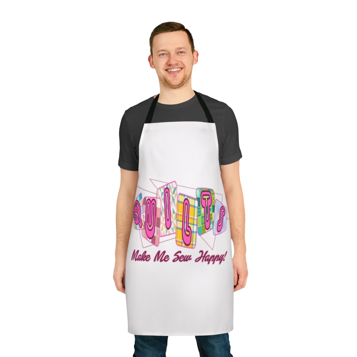 Handmade quilting apron with pockets for sewing tools