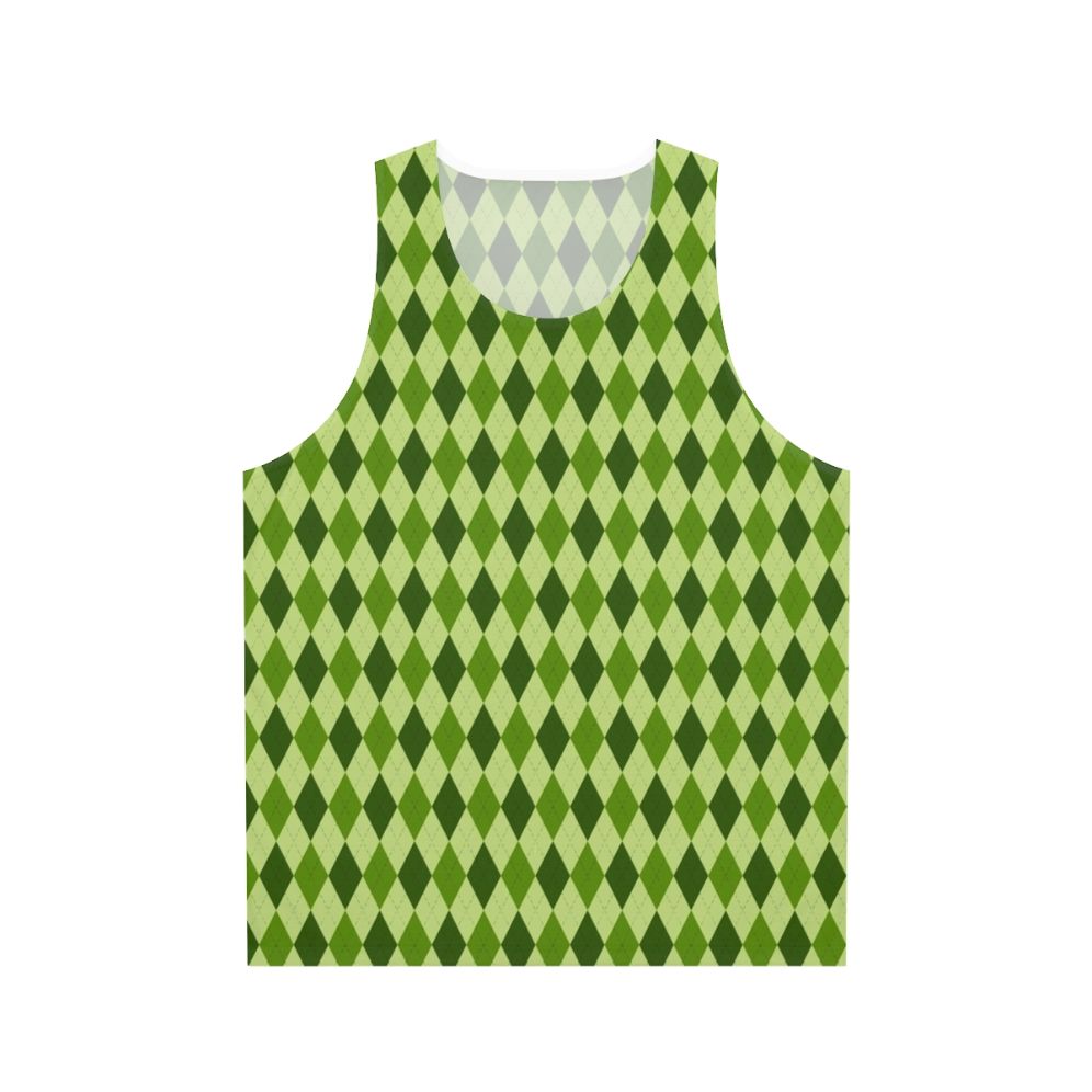 Preppy Irish Green Argyle Unisex Tank Top