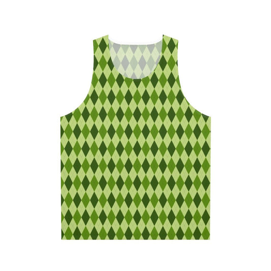 Preppy Irish Green Argyle Unisex Tank Top