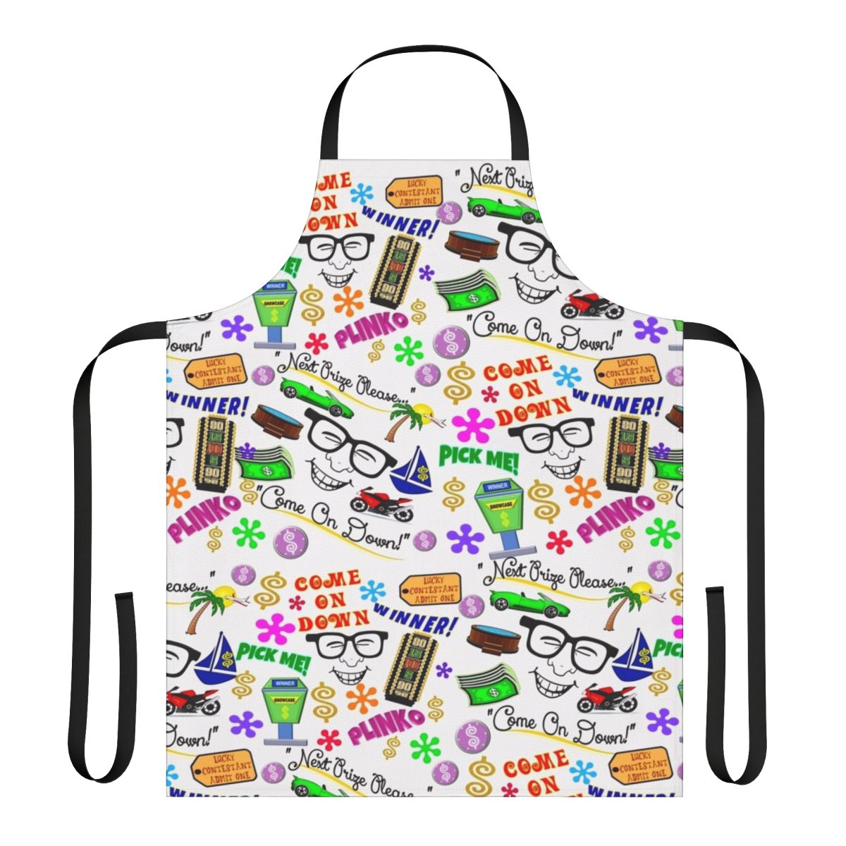 Price is Right themed apron with show logo and game elements