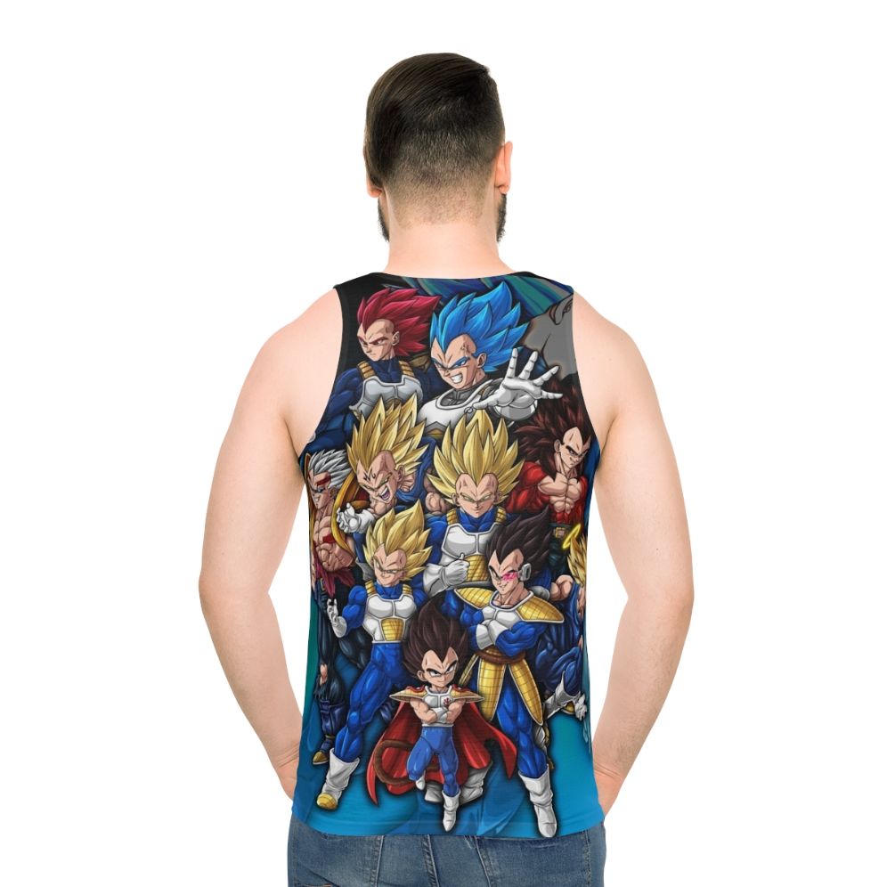 Prince Vegeta saiyan unisex tank top featuring digital fan art