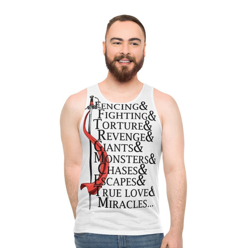 "Unisex tank top with iconic Princess Bride quotes"