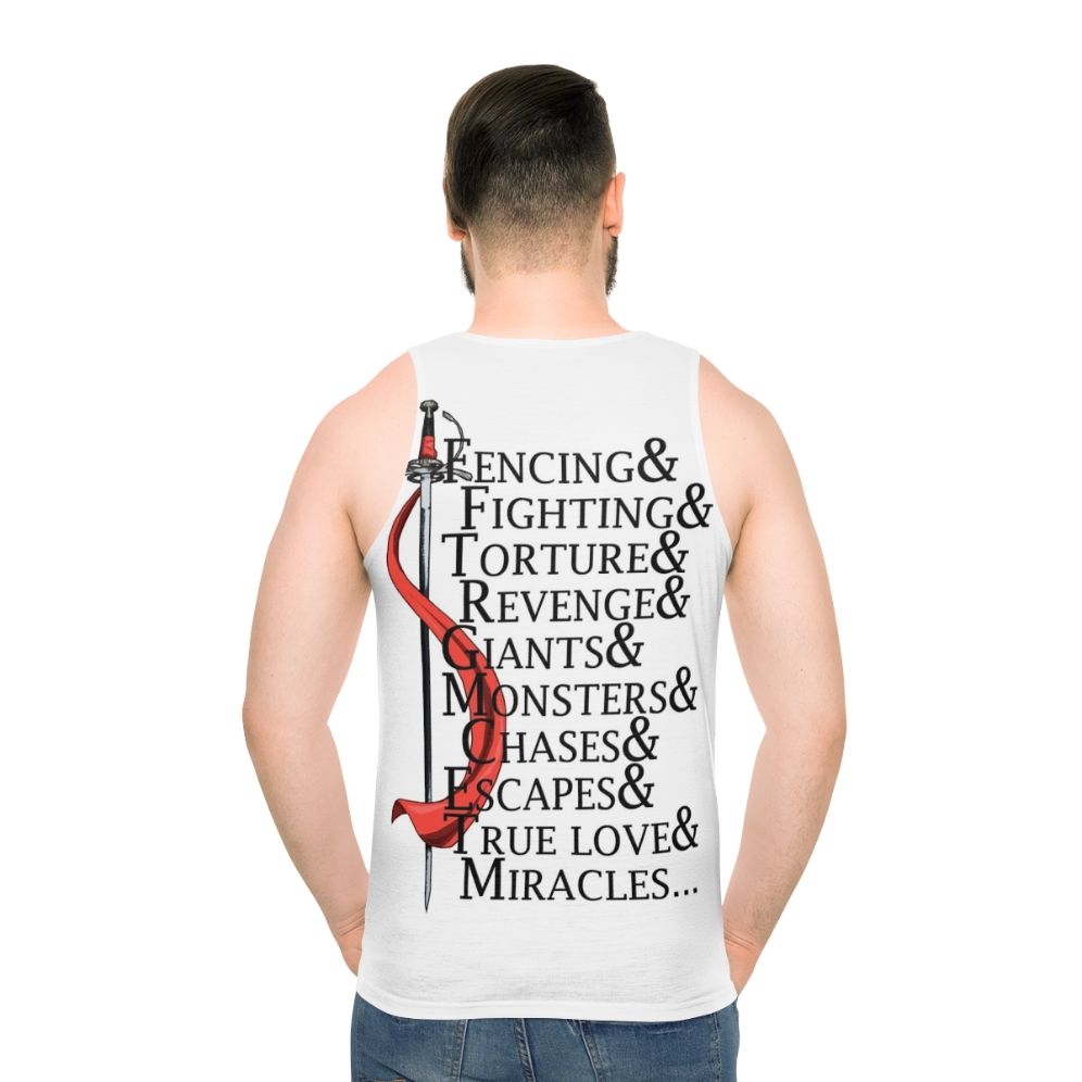 "Unisex tank top with iconic Princess Bride quotes"