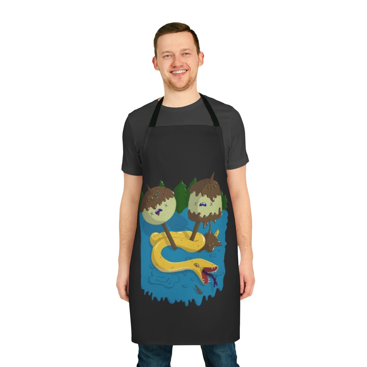 Princess Bubblegum themed apron featuring a rocket design, perfect for Adventure Time fans.