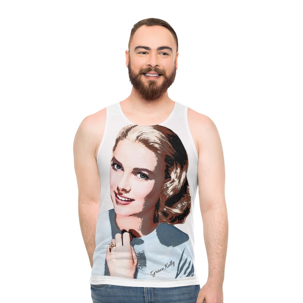 Unisex pop art tank top with Princess Grace Kelly design