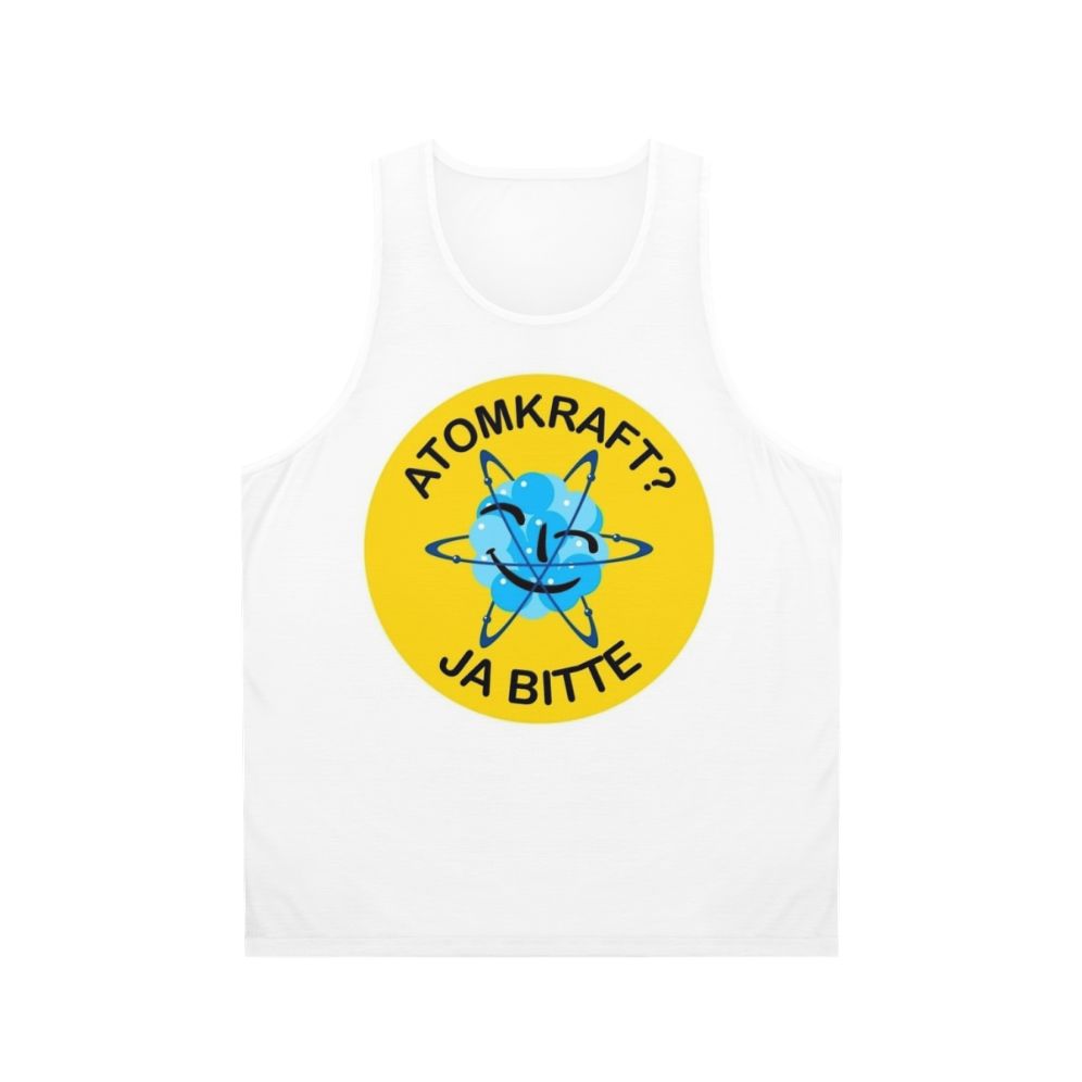 Pro nuclear unisex tank top with German atomic energy logo