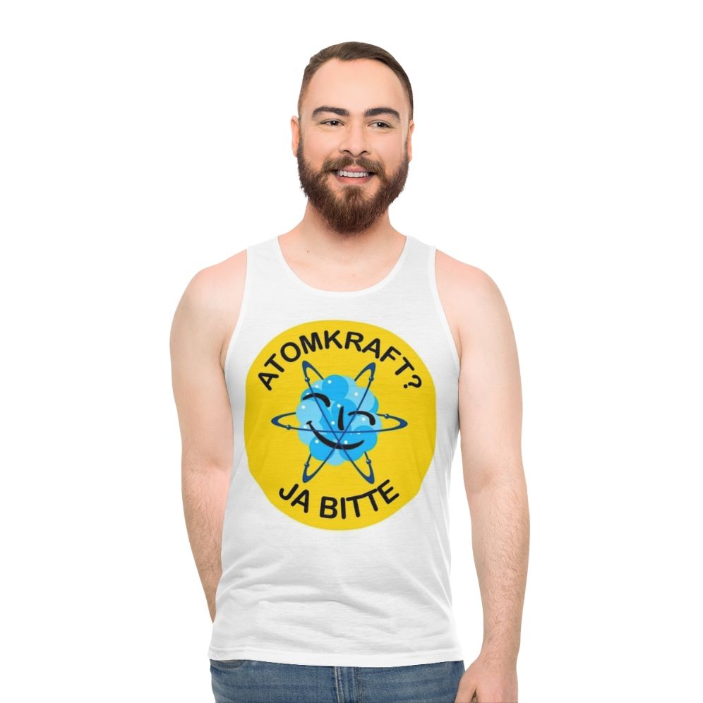 Pro nuclear unisex tank top with German atomic energy logo