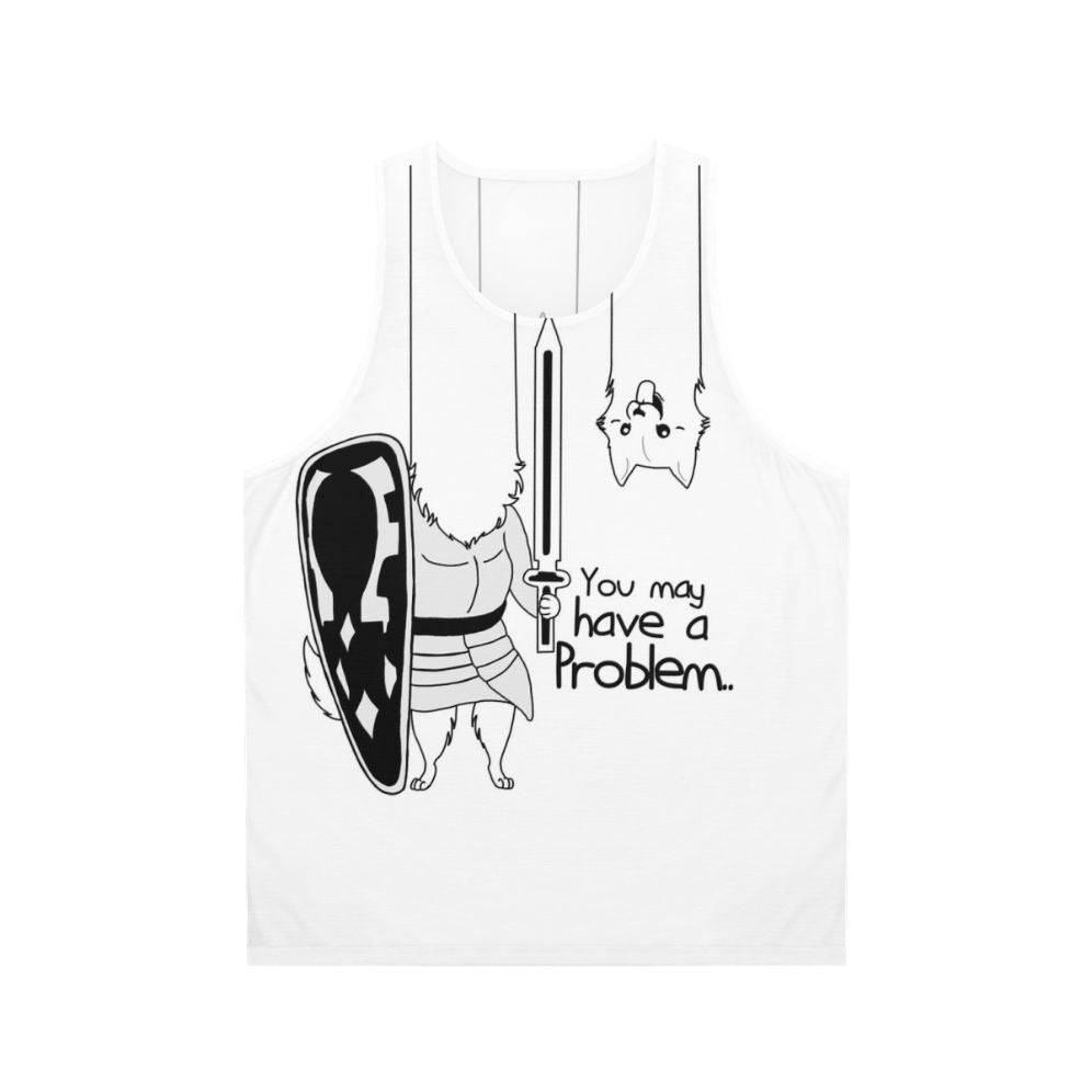 Unisex 'Problem' video games tank top with Undertale Lessar Dog design
