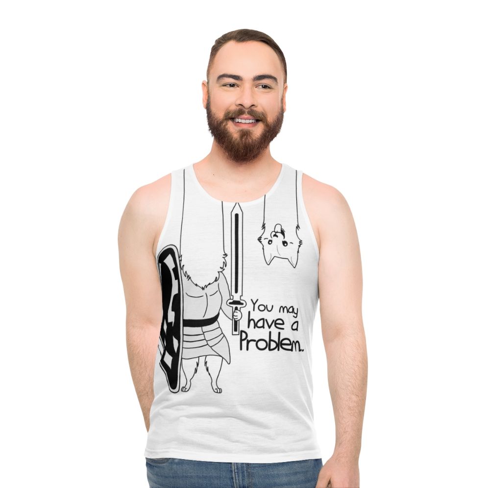 Unisex 'Problem' video games tank top with Undertale Lessar Dog design