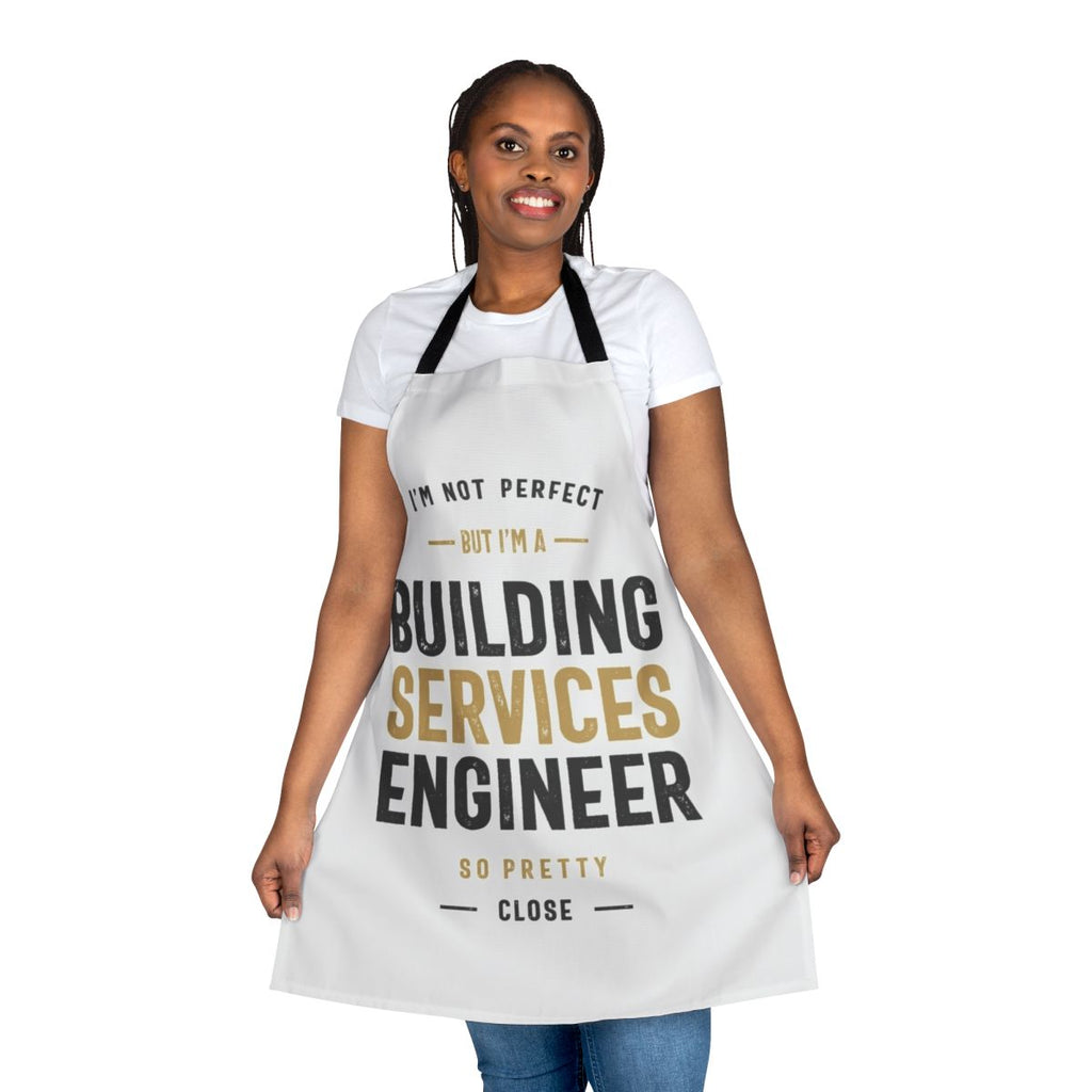 Building services engineer wearing a high-quality work apron
