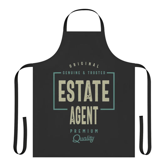 A high-quality apron designed for estate agents and real estate workers, featuring the focus keyword "estate agent apparel"