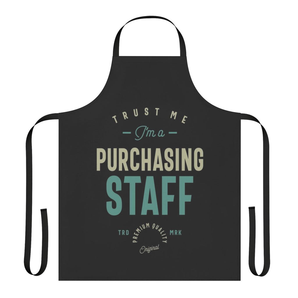 Purchasing staff wearing high-quality aprons for their work duties