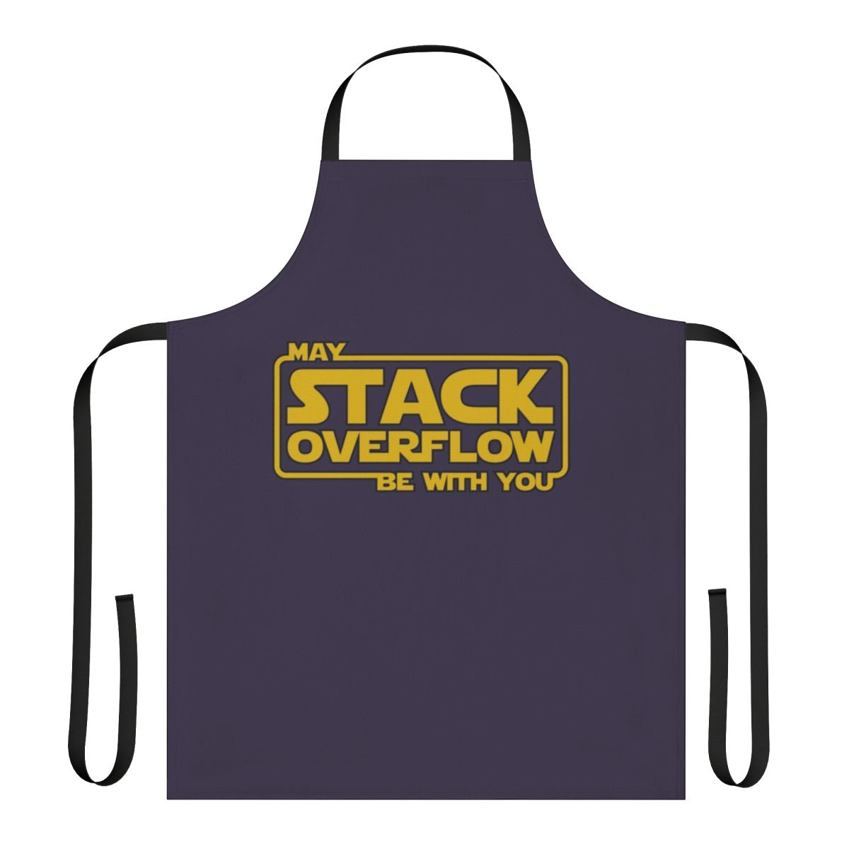 Programmers, developers, and software engineers wearing a coding-themed apron with the Stack Overflow logo