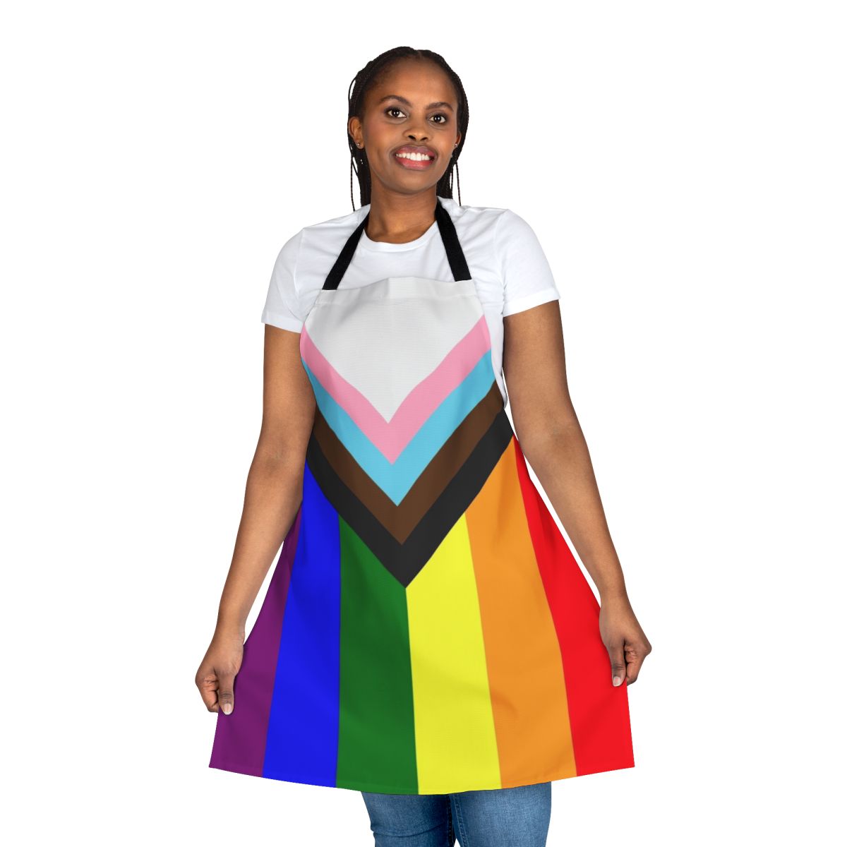 Progress Pride Flag Inspired Apron with Rainbow Colors