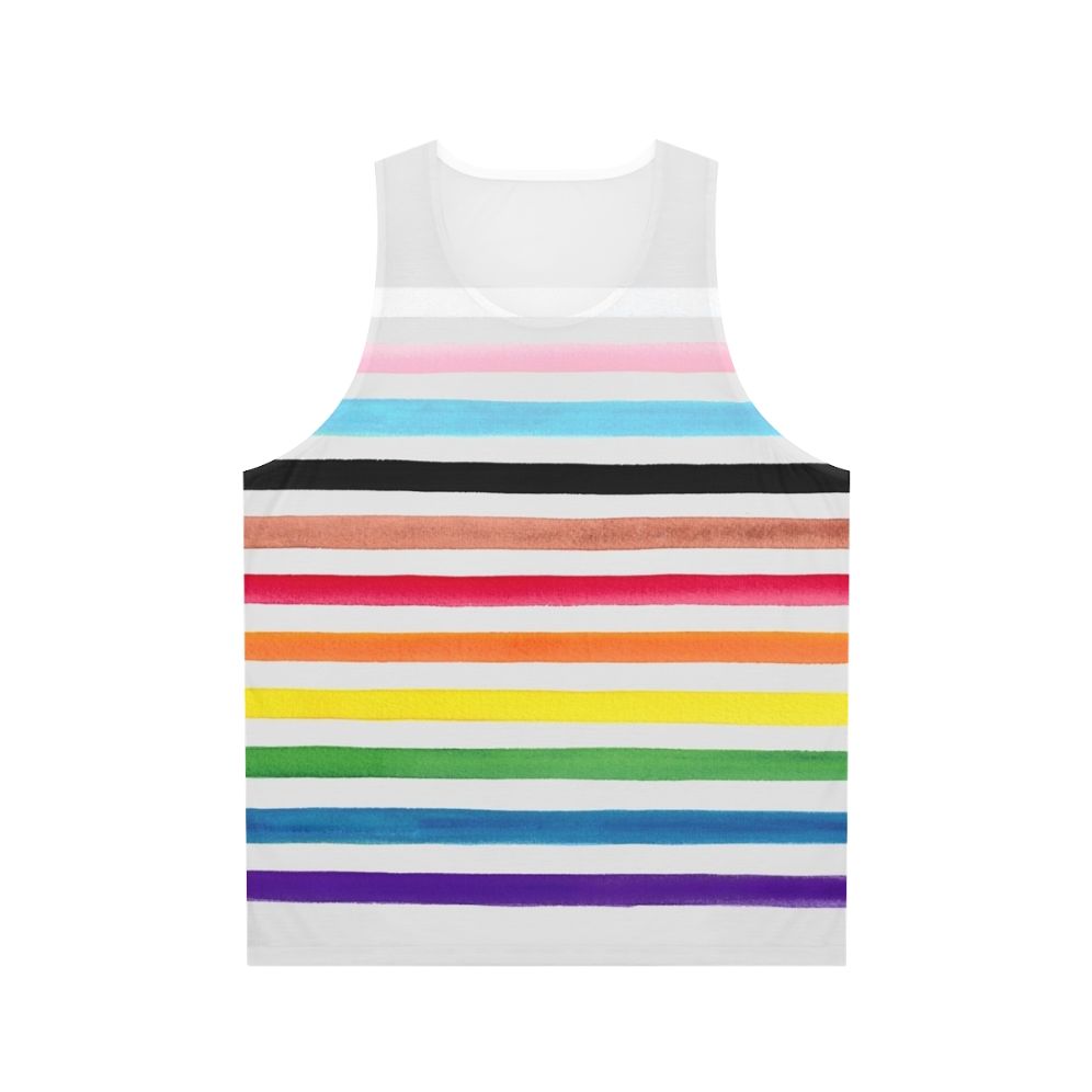 Progress Pride Unisex Tank Top with Stripes