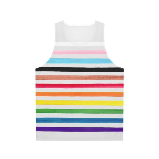Progress Pride Unisex Tank Top with Stripes