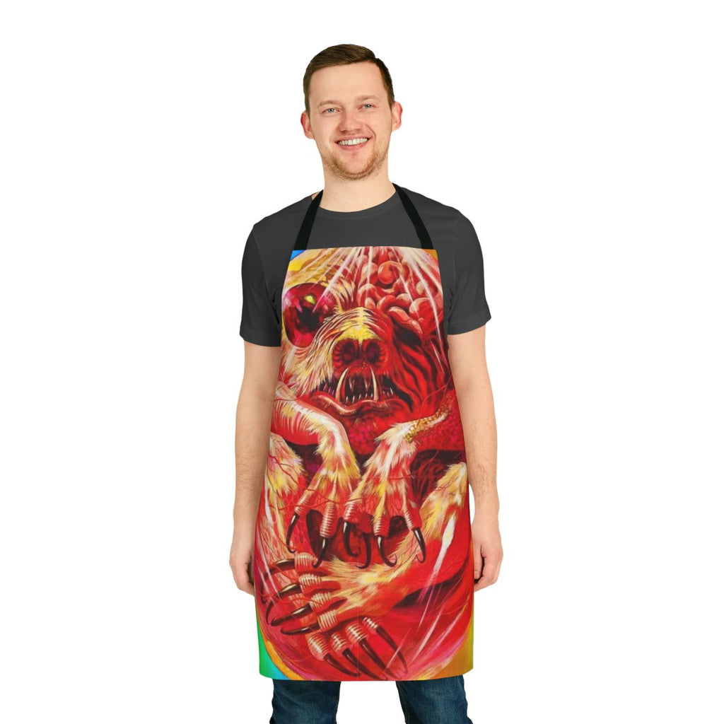 Retro-styled apron featuring imagery and text from the 1979 cult classic horror film Prophecy