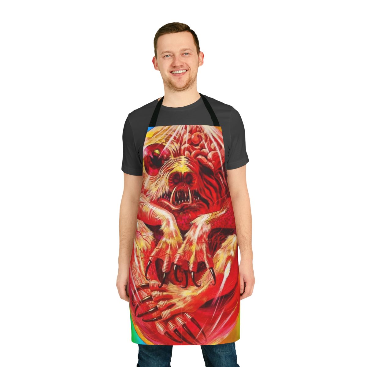 Retro-styled apron featuring imagery and text from the 1979 cult classic horror film Prophecy