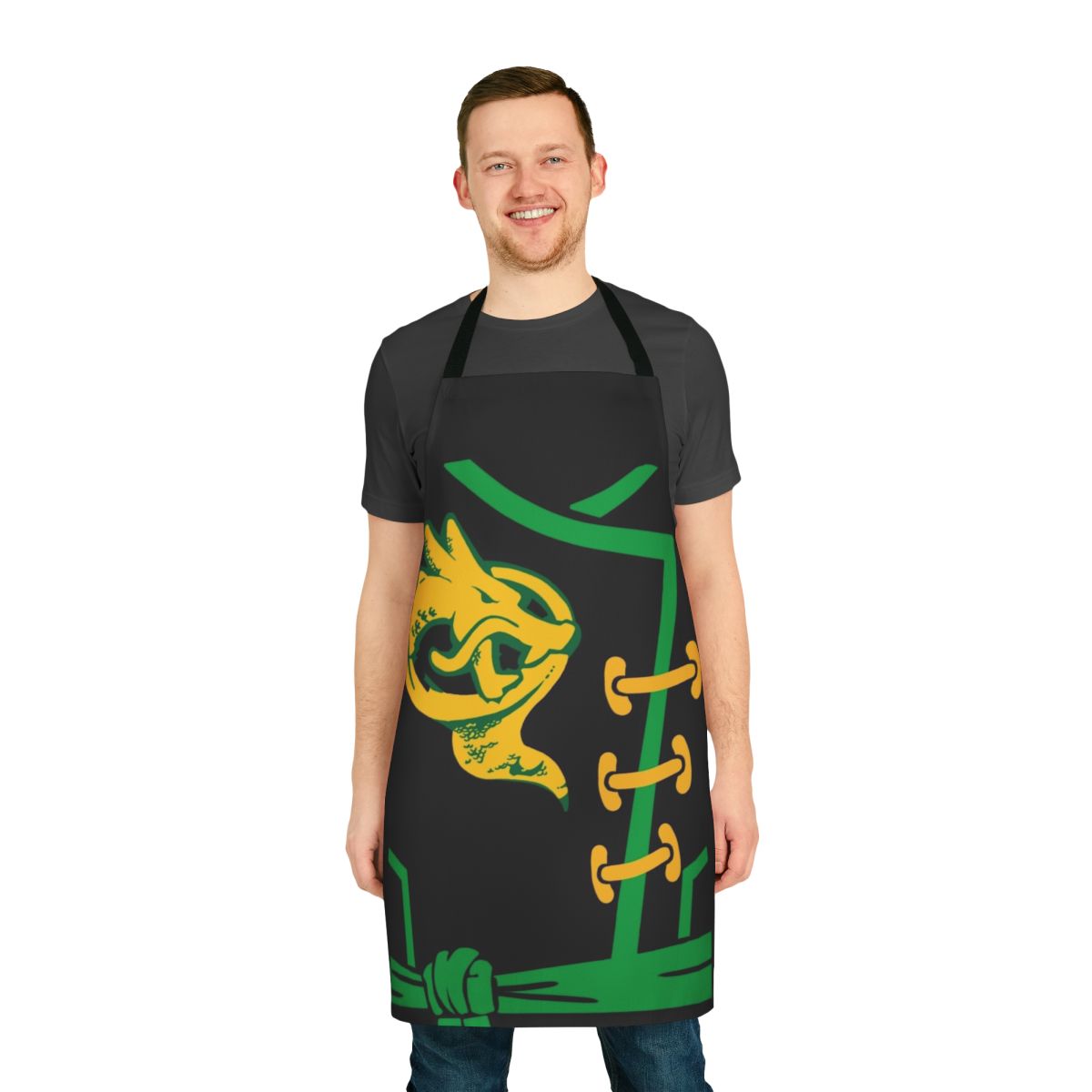 Product image of a protective apron featuring the character Lloyd Garmadon from the Ninjago franchise.