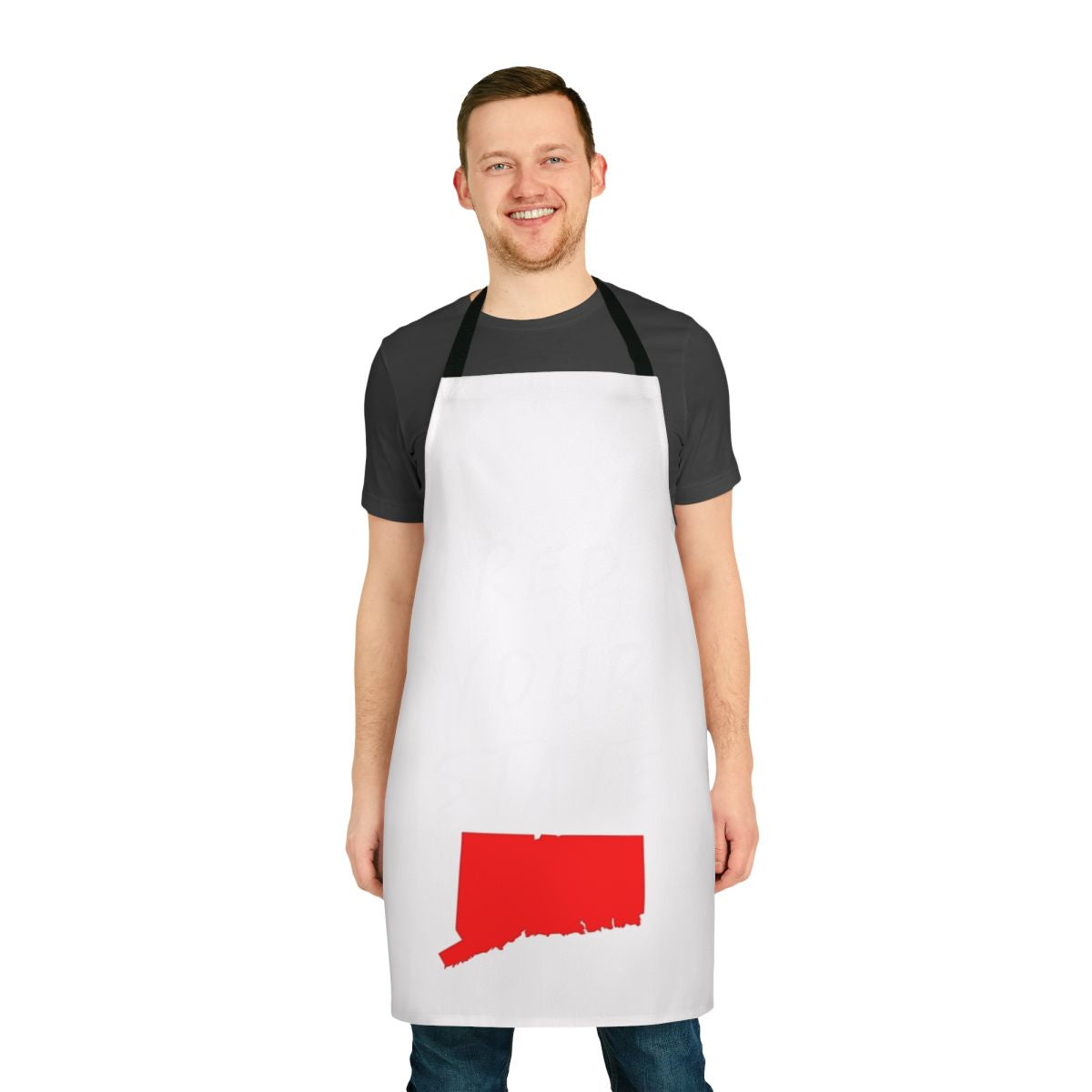 Connecticut-themed apron with state flag design