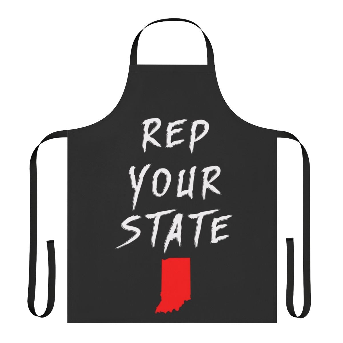 Indiana state pride apron with "Rep Your State" design