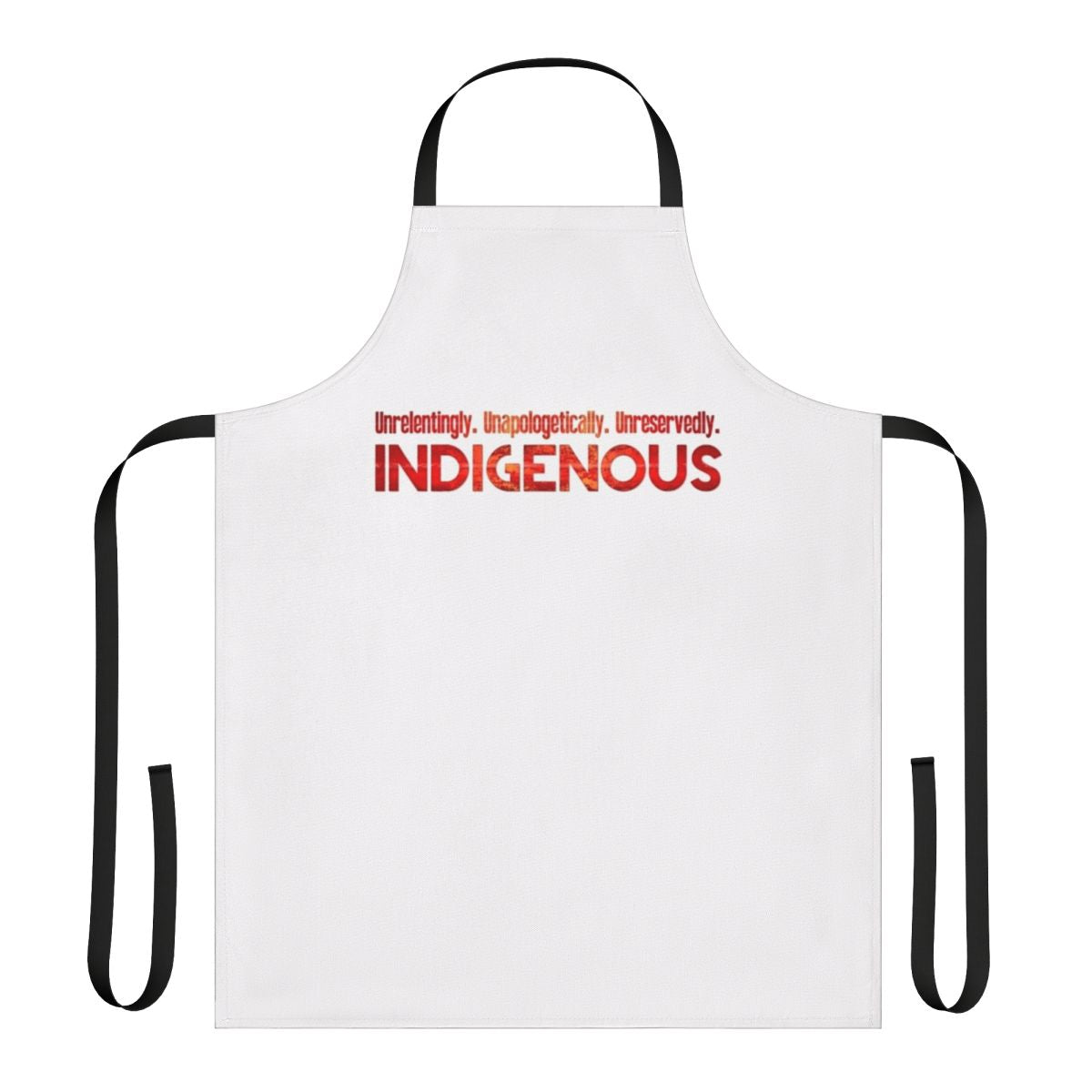 Apron featuring indigenous design and artwork, celebrating native culture and pride.