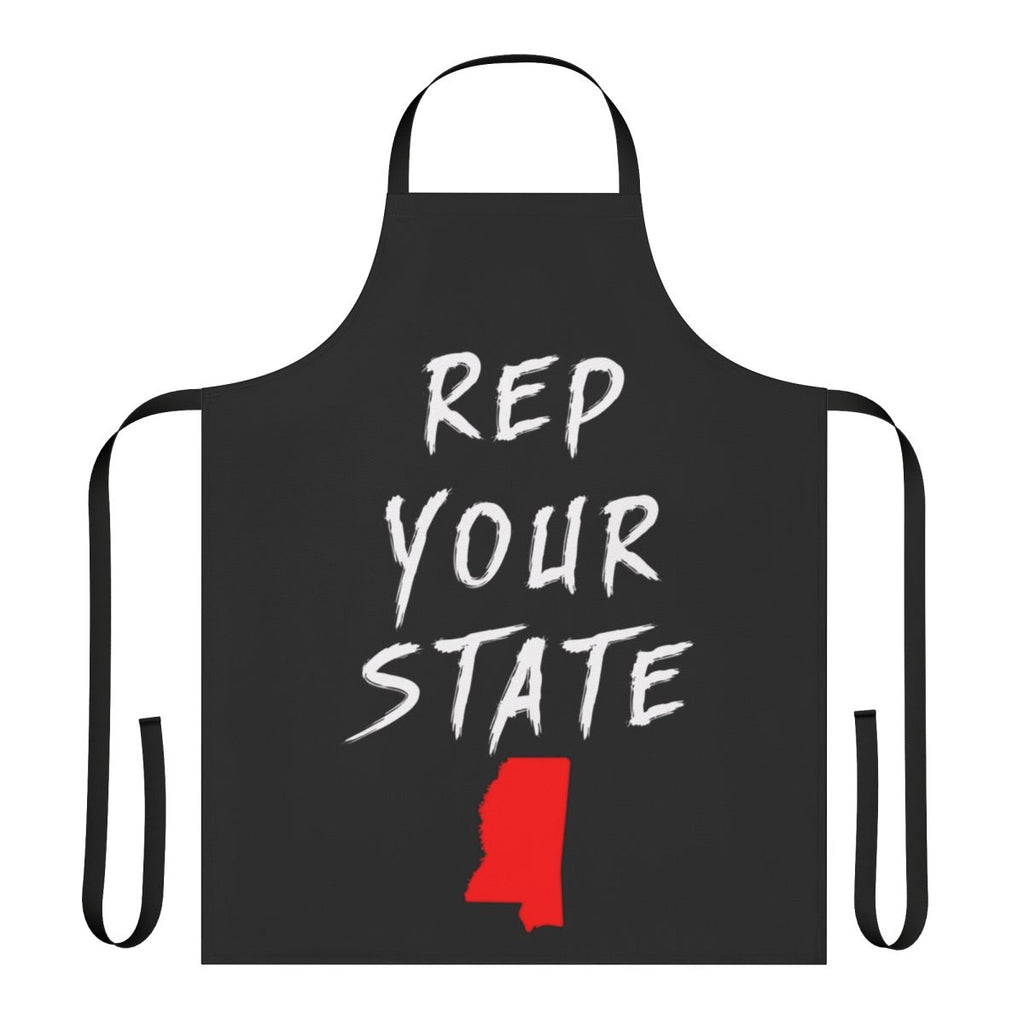 Mississippi-themed apron with state outline and text "Rep Your State"