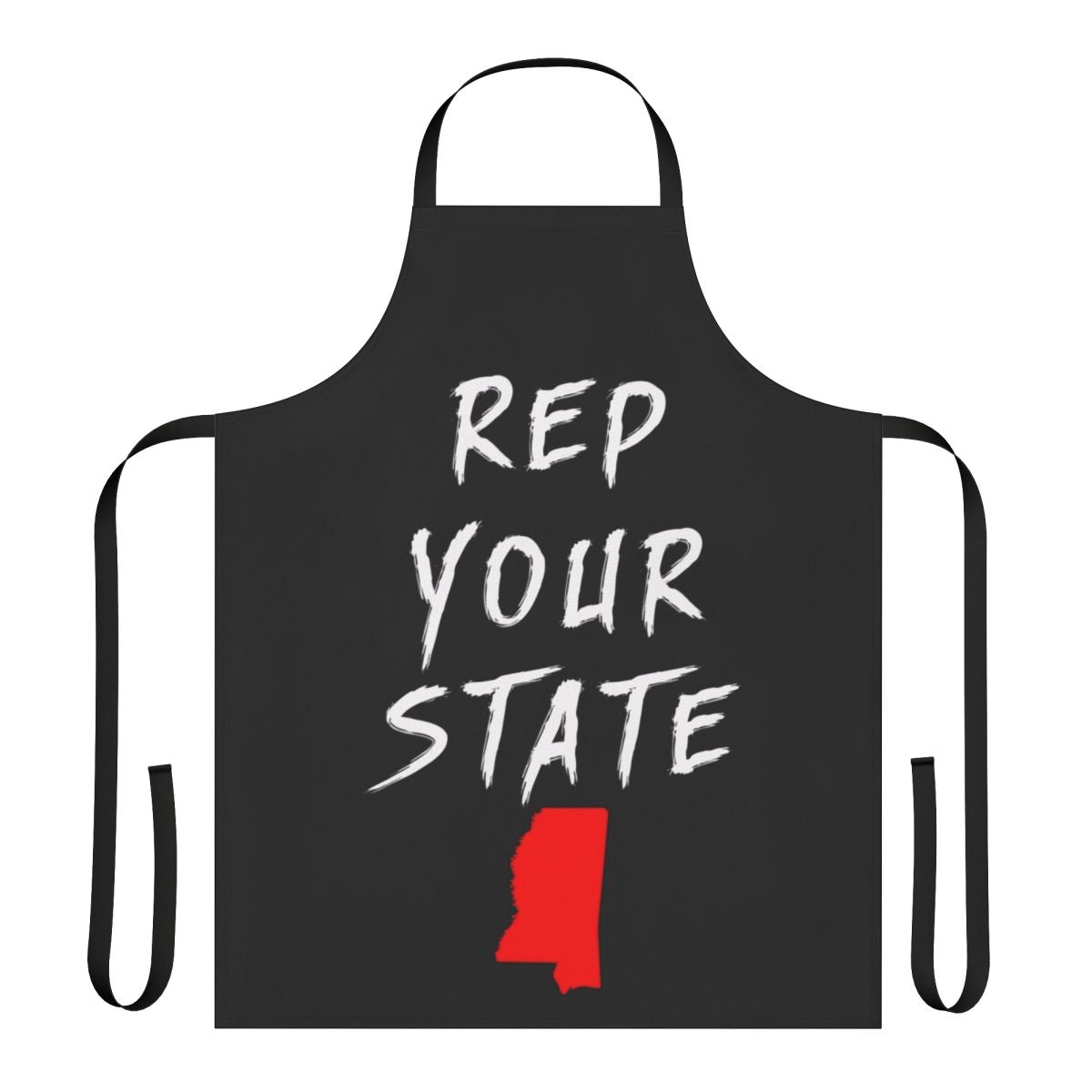 Mississippi-themed apron with state outline and text "Rep Your State"