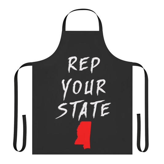 Mississippi-themed apron with state outline and text "Rep Your State"