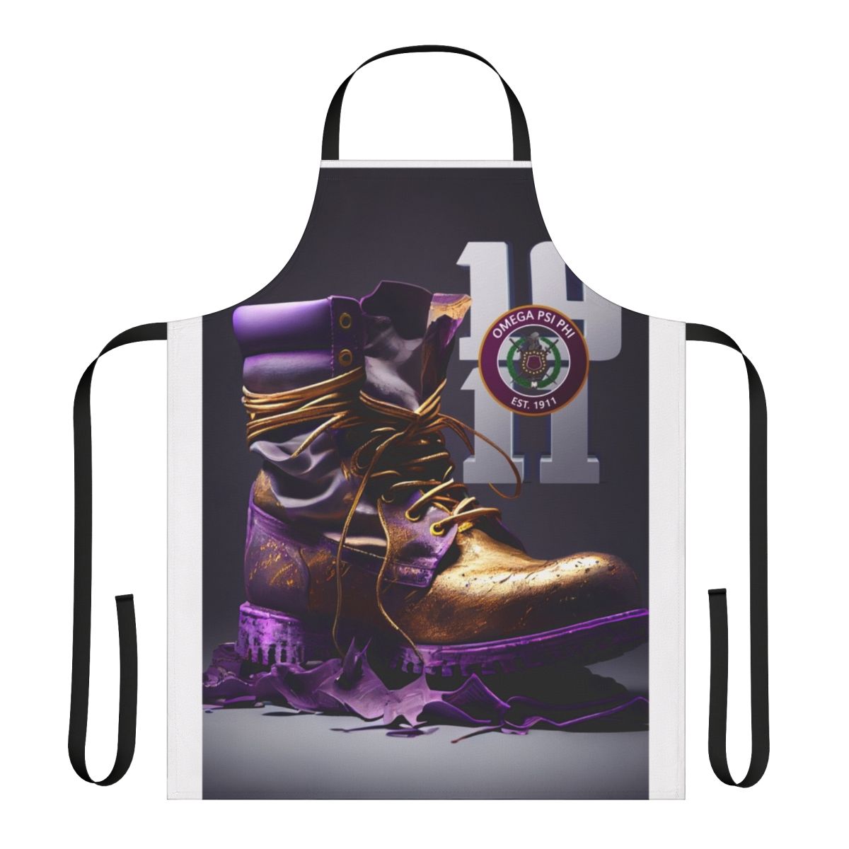 Omega Psi Phi Fraternity Apron Showcasing Black Pride and Brotherhood