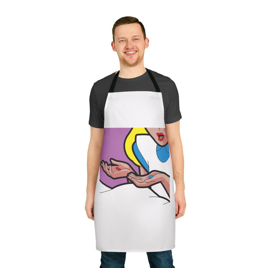 Psychedelic Alice in Wonderland inspired apron with trippy designs