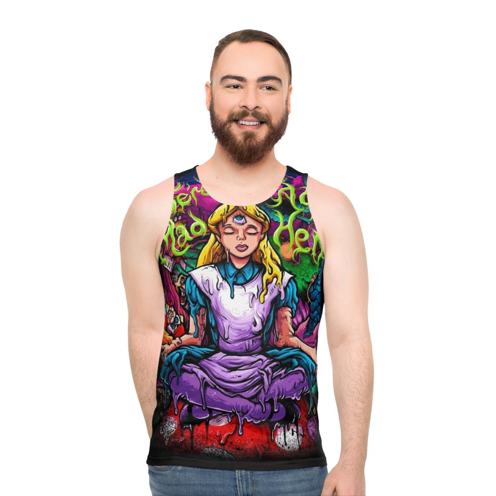 Psychedelic Alice in Wonderland Unisex Tank Top