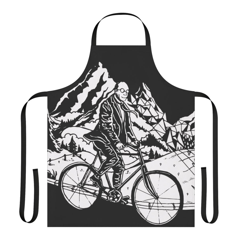 Psychedelic bicycle art apron with a trippy, visionary design inspired by the 1943 "Bicycle Day" experience