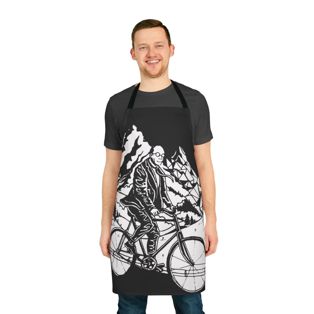 Psychedelic bicycle art apron with a trippy, visionary design inspired by the 1943 "Bicycle Day" experience
