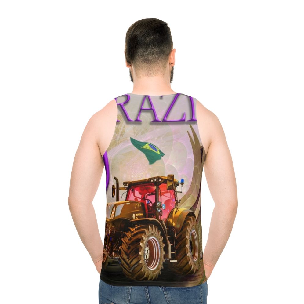 Colorful psychedelic Brazilian tractor graphic unisex tank top