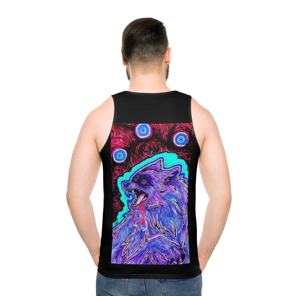 Psychedelic canine design unisex tank top
