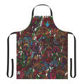 Psychedelic cartoon-inspired apron with vibrant, trippy patterns