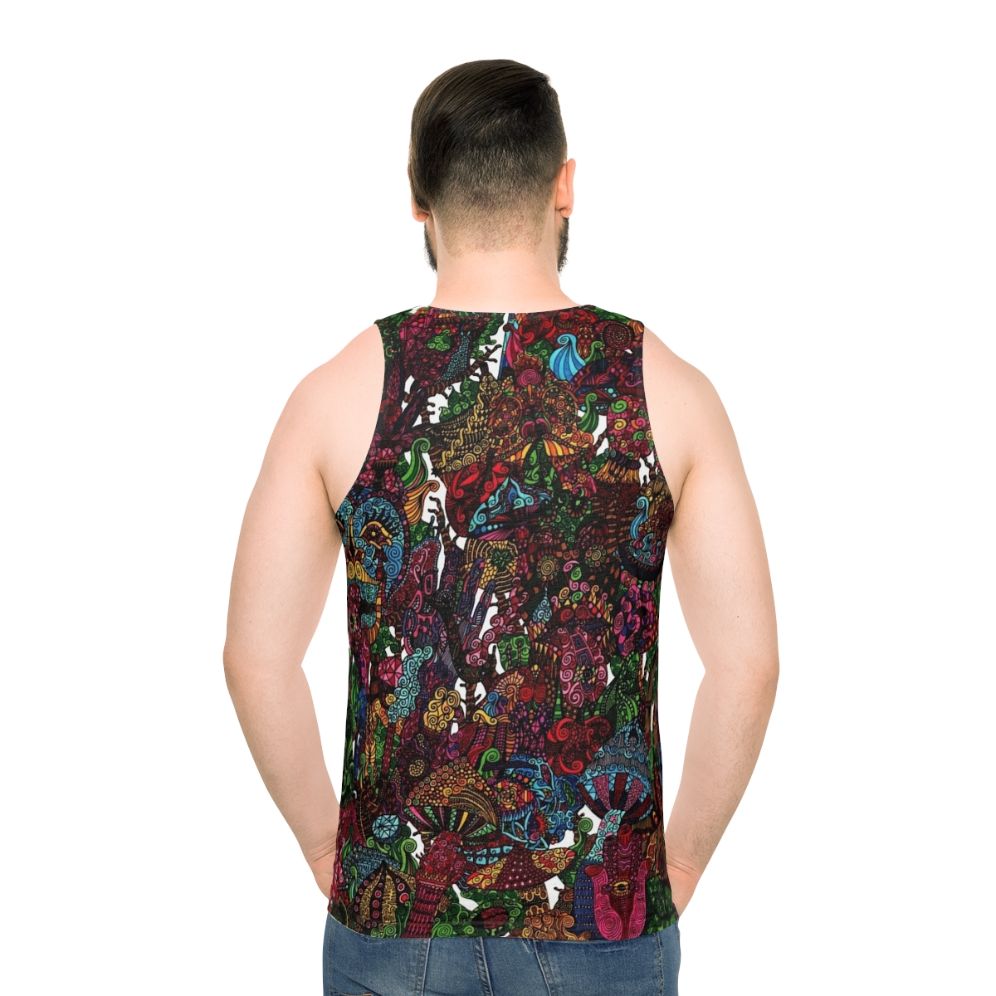 Psychedelic cartoon design unisex tank top