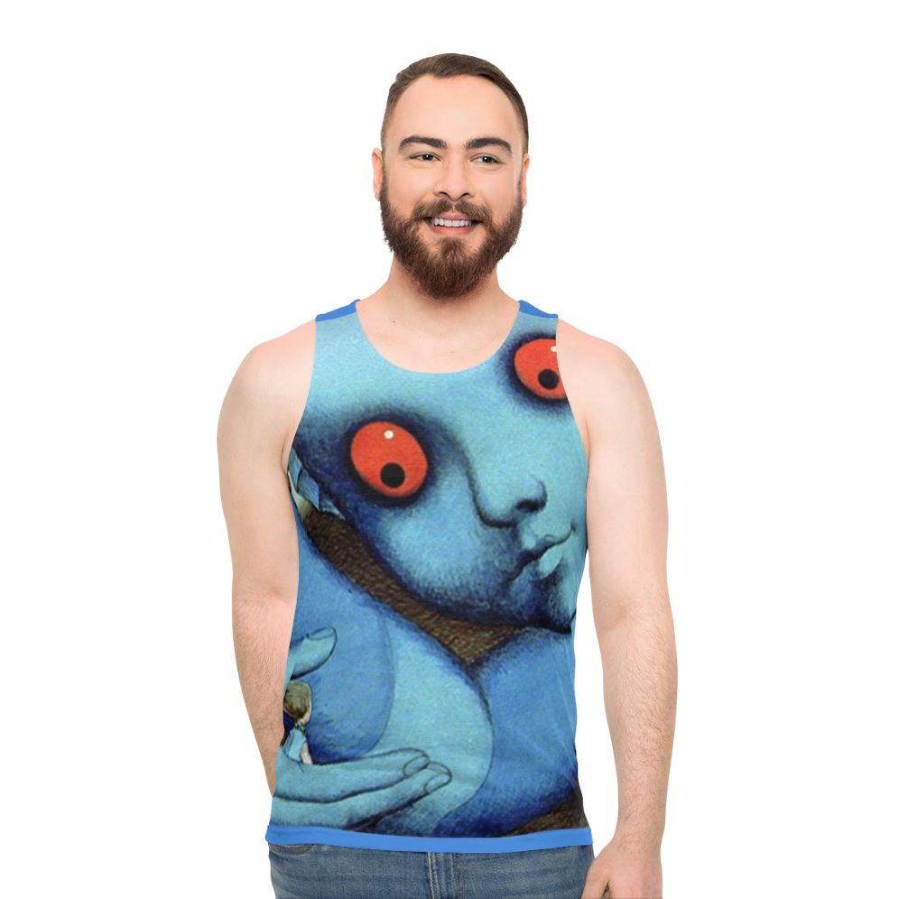 Psychedelic cartoon tank top inspired by the classic film Fantastic Planet
