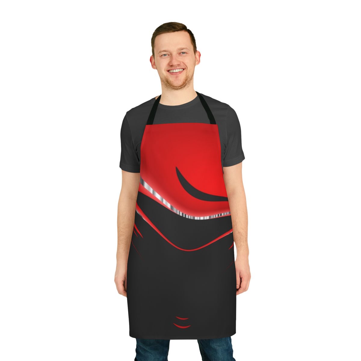 A colorful, abstract, and psychedelic apron design inspired by the David Bowie song "China Girl"