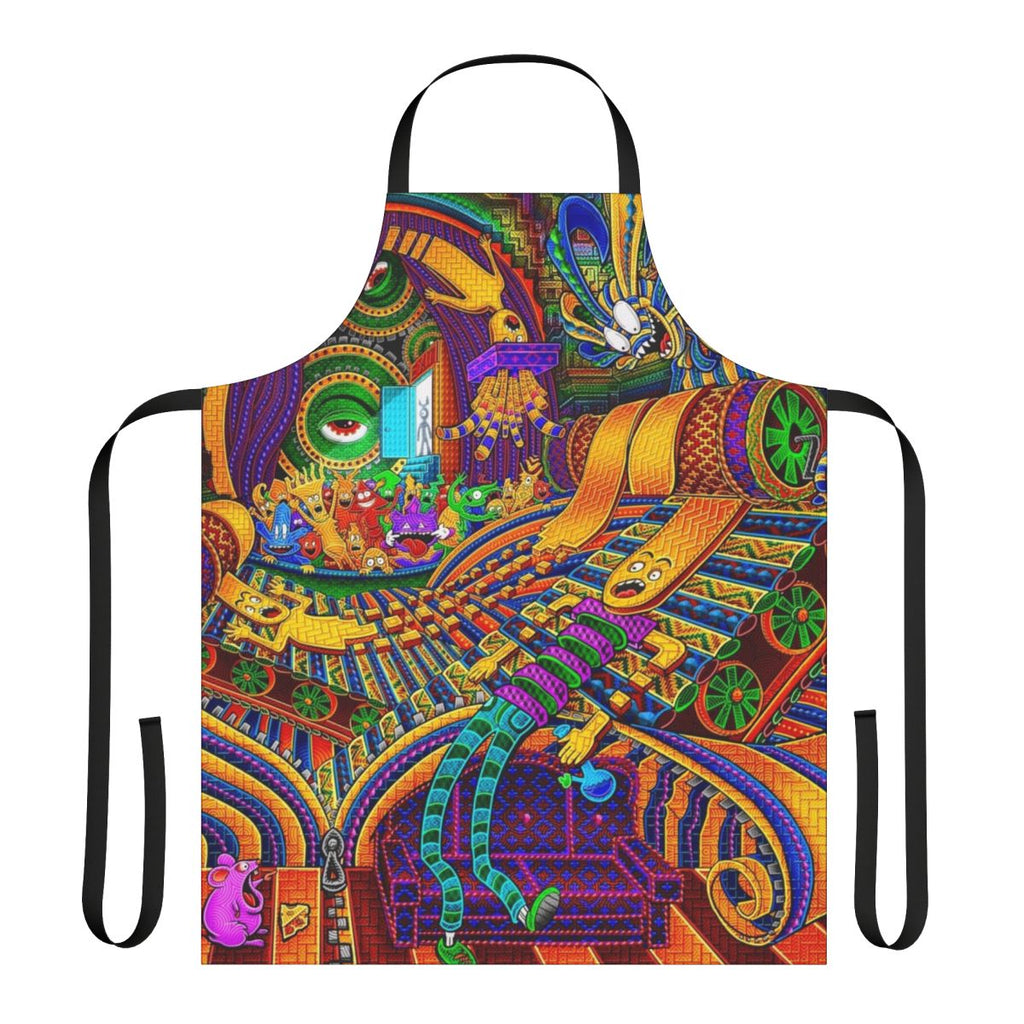 Psychedelic apron with trippy, spiritual, and visionary art design