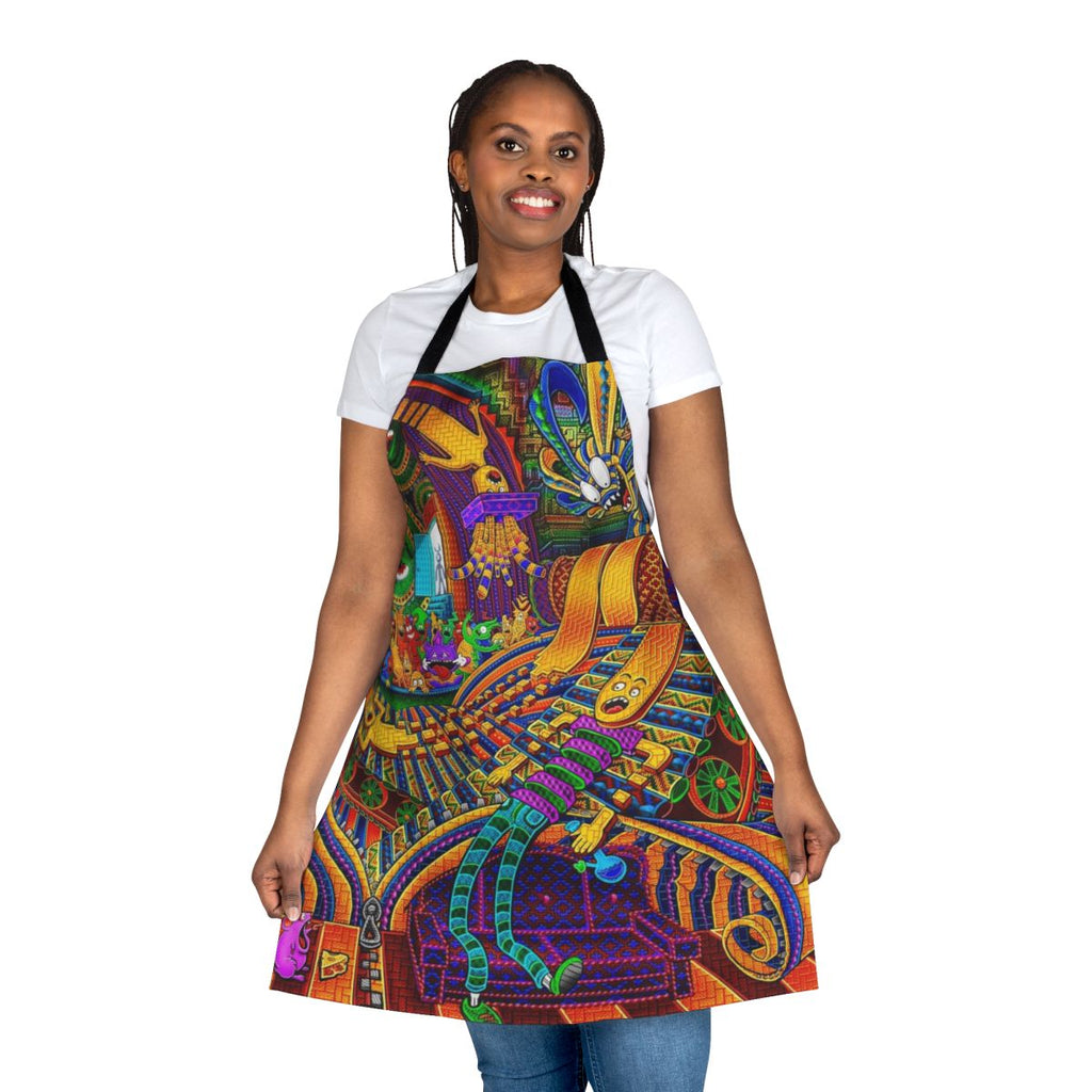 Psychedelic apron with trippy, spiritual, and visionary art design