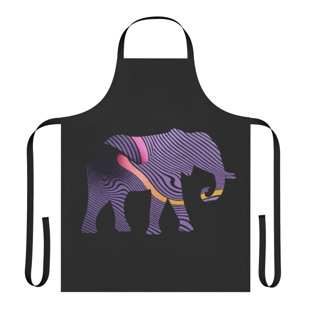 Psychedelic full body apron with elephant design, inspired by Tame Impala's music