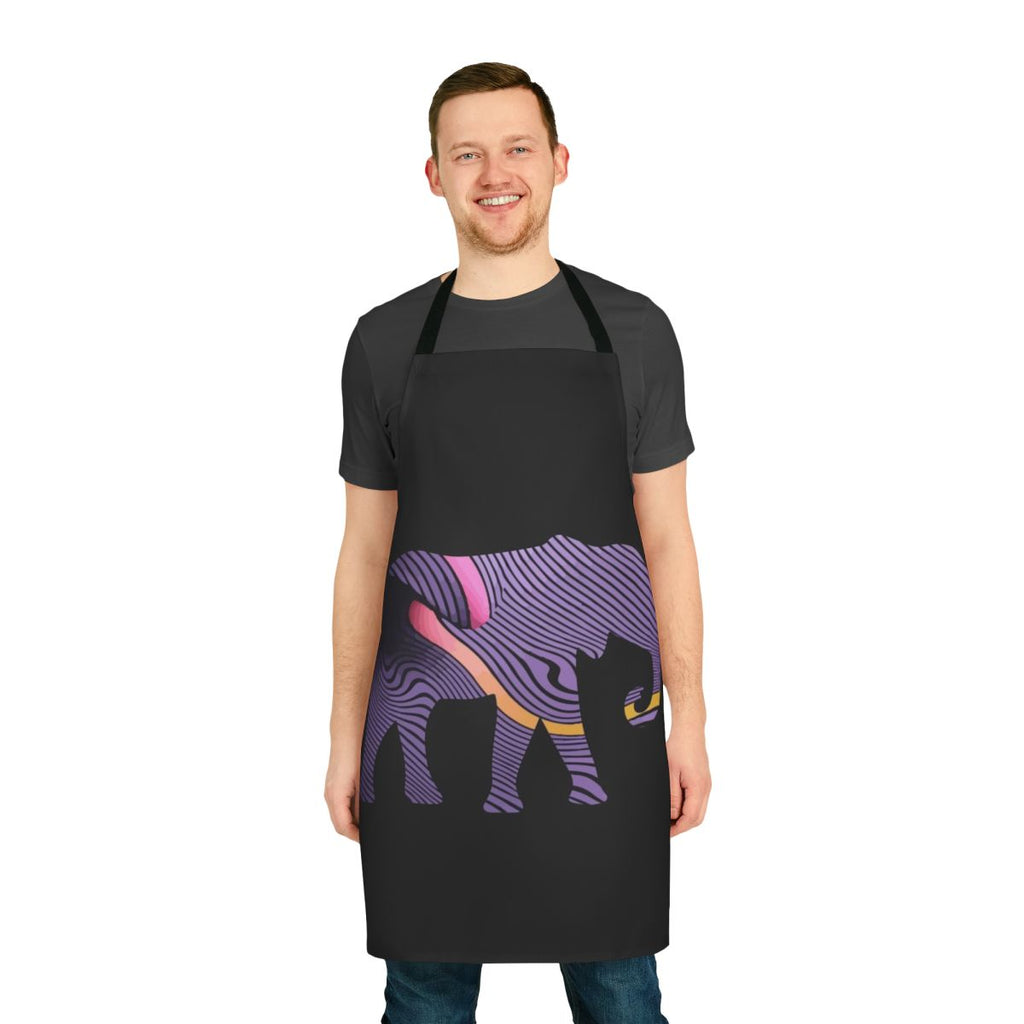 Psychedelic full body apron with elephant design, inspired by Tame Impala's music